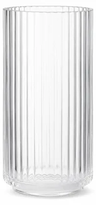Vase aus mundgeblasenem Glas, transparent, H 20,5 cm