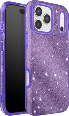 Obrázok produktu pre Avizar, puzdro na iPhone 17 Pro z bi-materiálu s trblietavým povrchom, fialové
