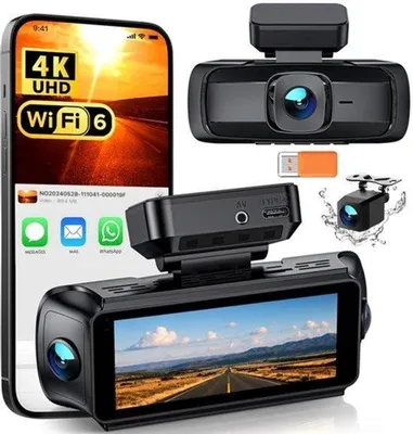 Zdjęcie produktu dla iD340, kamera samochodowa 4-kanałowa, 4K (przód), 3 x 1080P, WiFi 6
