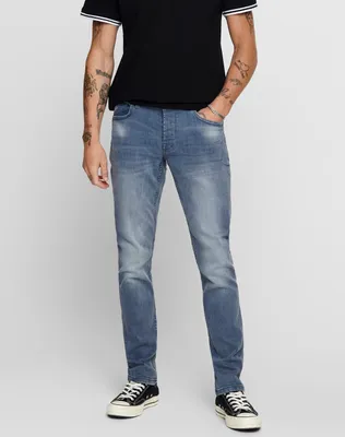 Zdjęcie produktu dla Slim Fit Jeans Basic Denim Hose ONSLOOM Tapered Trousers Stoned Washed |