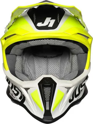 Produktbild von Crosshelm Endurohelm JUST1 RACING JUST1 J18 PULSAR FLUO Motorradhelm Enduro Helm Weiß Gelb Schwarz Matt L 606018028100205