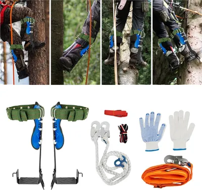 Image de Kit de pointes pour grimper aux arbres, harnais de sécurité réglable, design antidérapant