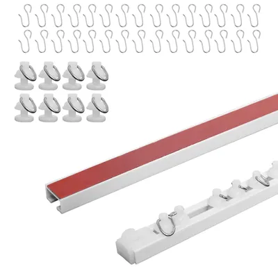 Immagine prodotto di Binario per tende, 0,8 m, autoadesivo, bianco, per tende