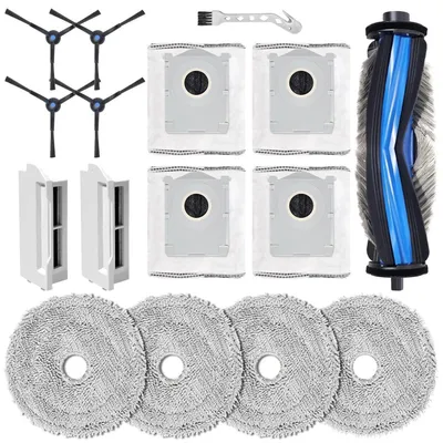 Obrázok produktu pre Sada náhradných dielov pre robotický vysávač Ecovacs Deebot Mini: 1 hlavná kefa, 4 utierky, 4 vrecka na prach, 4 bočné kefy, 2 filtre