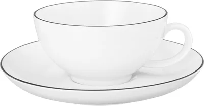 Produktbild von Seltmann Weiden Lido Black Line Teetasse mit Untertasse 200 ml