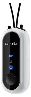 Obrázok produktu pre Osobný čistič vzduchu, dobíjateľný, prenosný, generátor záporných iónov, čistič, filter, náhrdelník, biely