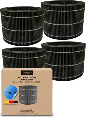 Produktbild von Comedes Ersatzfilter Set (4er-Set)einsetzbar statt Philips FY3401/00 | passend für AC3420/10, AC3421, AC3430 Luftreiniger