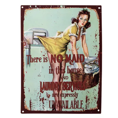 Produktbild von Clayre & Eef Textschild 25x1x33 cm Grün Eisen Frau
