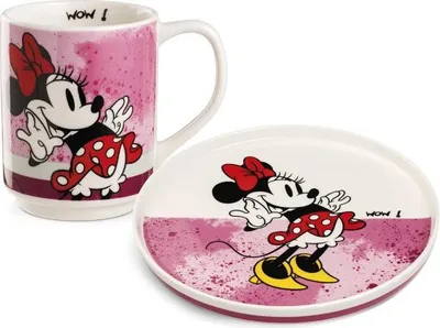 Zdjęcie produktu dla Talerz deserowy EGAN + różowy kubek z Myszką Minnie