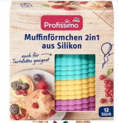 Produktbild von Silikon-Muffinformen und Tartalet-Förmchen, 12 Stück, Hitzebeständig