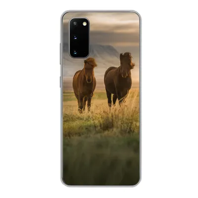 Produktbild von MuchoWow® Handyhülle Schutzhülle Hülle für Samsung Galaxy S20 Pferde - Luft - Gras Silikon Softcase Handy Hülle - Bild