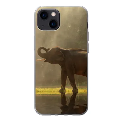 Produktbild von MuchoWow® Handyhülle Schutzhülle Hülle für iPhone 13 mini Elefant - Wasser - Tiere - Natur Silikon Softcase Handy Hülle - Softcase