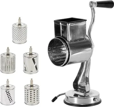 Produktbild von 3 in 1 Gemüsehobel-Trommelreibe,Käsereibe,Manuelle Trommelreibe mit 6 abnehmbaren Trommelblättern,Schnelles Schneiden Spätzlereibe