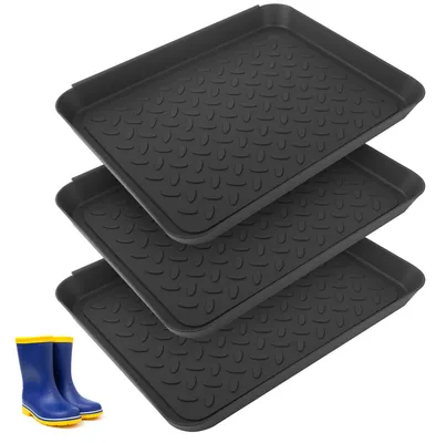 Schuh-Abtropfmatte 35x27x3 cm, 3er-Set, rutschfest, Kunststoff