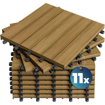 Productafbeelding van Houten tegel 30x30cm eucalyptus set van 11