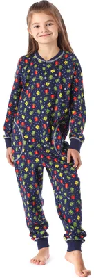 Image de Merry Style Pyjama fille grenouillère MS10-186 (marine cadeaux, 122-128)