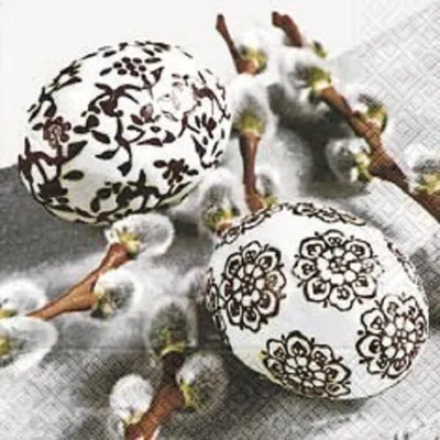 Produktbild von 20 LUNCH SERVIETTEN 33x33cm Ostereier mit Ornament/ORNAMENTAL EGGS