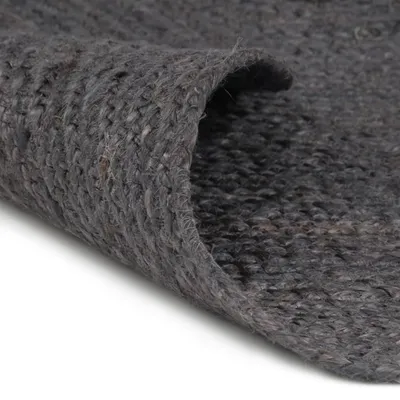 Image de vidaXL Tapis en jute fait main rond 240 cm gris foncé