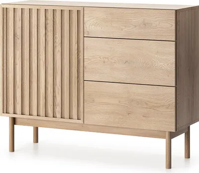 Produktbild von Kommode Saori K1D3S Schubladenschrank 106X84X37 Cm 1 Tür 3 Schubladen Cremona Eiche