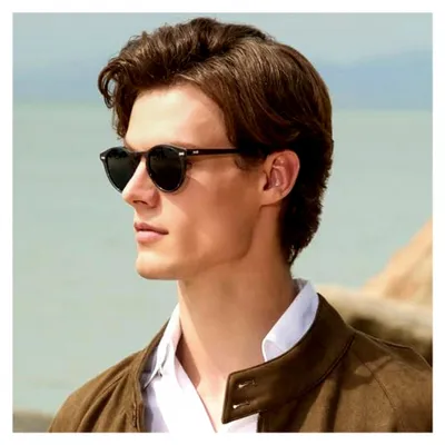 Produktbild von Herren Sonnenbrille Polarisiert, Retro Runde Acetat-Rahmen, UV 400 Brille für Fahren und Angeln