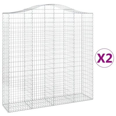 Produktbild von Gabionen mit Hochbogen 2 Stk. 200x50x200/220cm Verzinktes Eisen