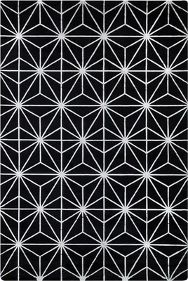 Produktbild von BELIANI Teppich Schwarz Viskose 160 x 230 cm geometrisches Muster in Silber Kurzflor rechteckig Glamour Look