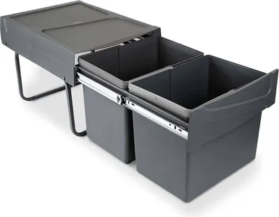 Obrázok produktu pre Emuca 8199523 2x15l Recyklačný kôš Silver Silver Jedna veľkosť