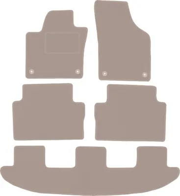 Zdjęcie produktu dla Welurowe dywaniki samochodowe do Volkswagen Sharan II minivan (2010-) - beżowe dywaniki podłogowe LUX komplet (5 szt.)