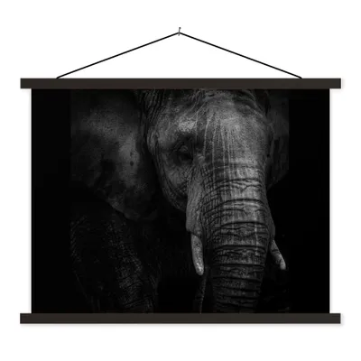 Produktbild von MuchoWow® Textilposter Elefant - Tier - Porträt 40x30 cm mit schwarzem Rahmen - Dekorationen
