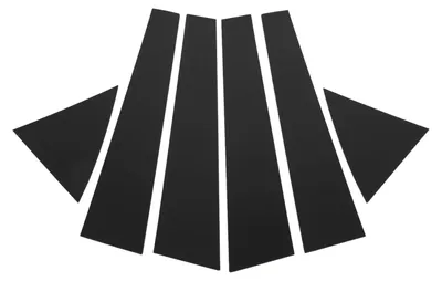 Image de Lot de 6 autocollants de protection anti-rayures pour montants de vitres (montants B), noir brillant, pour Kia Forte de 2009 à 2012