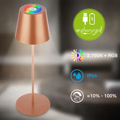 Produktbild von LED Tischlampe Akku LED Tischleuchte Dimmbar Kabellos Terrasse RGB Touch