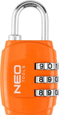 Produktbild von NEO TOOLS Vorhängeschloss für Koffer & Reisegepäck – 58 x 30 x 13 mm – Robustes Zahlenschloss mit 3-stelligem Code