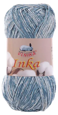 100g Inka mehrfarbig Farbverlaufgarn Baumwollmischgarn Häkelgarn Strickgarn 42 creme-hellblau