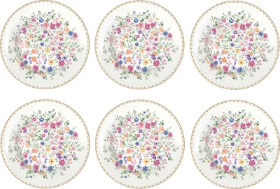 Produktbild von 6er Kuchenteller MON AMOUR Herzen & Blumen D. 19cm weiß bunt Porzellan Easy Life