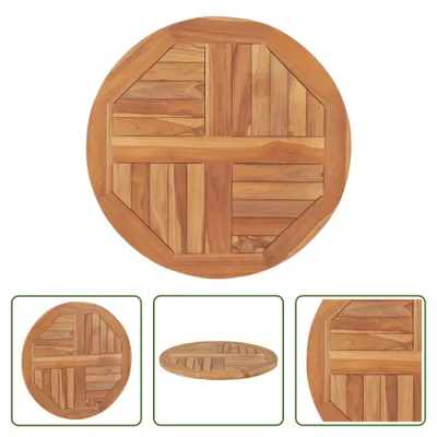 Produktbild von The Living Store Tischplatte Massivholz Teak Rund 2,5 cm 60 cm