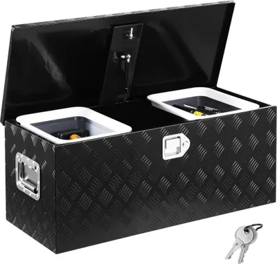 Zdjęcie produktu dla Aluminiowa skrzynka narzędziowa do bagażnika pickupa - wymiary 899x370x370 mm - rozwiązanie do przechowywania dla ciężarówek