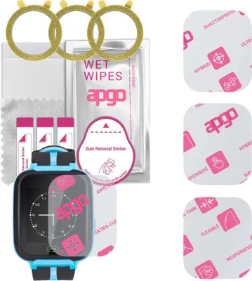 Produktbild von apgo 3 Stück Schutzglas, klar, kompatibel mit Kruger&Matz SmartKid Smartwatch, Hybrid 8H, Ersatz für Hartglas, Displayschutzglas, Bildschirmschutz, Displayschutz, kratzfest