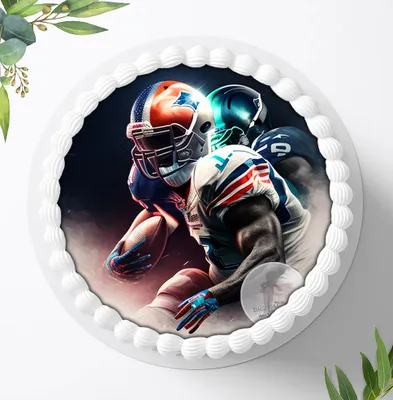 Produktbild von Für die Geburtstags Torte ein Tortenaufleger, Zuckerbild mit dem Motiv: Football, Essbares Foto für Torten, Fondant, Ø 20cm, 1958z