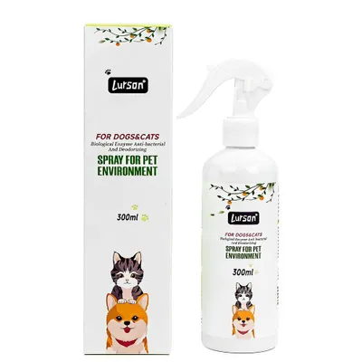 Produktbild von Tier-Umgebungsspray 300ml Geruchstralisierer für Hunde und Katzen Alkoholfrei Biologisch Abbaubar Reinigungsspray für Haustierbereiche