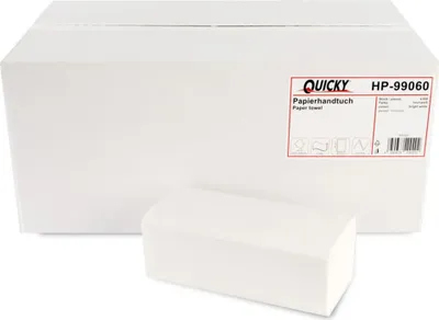 Produktbild von Quicky Papierhandtuch - 2-lagig - hochweiß - 22,7 x 21 cm - 4000 Handtücher