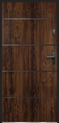 Produktbild von Massive Stahl- und Edelstahleingangstür H 207 x B 100 cm natur dunkel - links einwärts öffnend - NAXARA