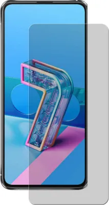 A screen protector is shown on a smartphone with a colorful abstract background.