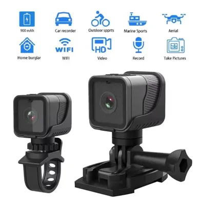 Produktbild von Mini-Kamera 1080P HD mit Hotspot-WLAN, wasserdichte Kamera, Outdoor-Fahrrad-Fahrrekorder, tragbare Mini-Sport-DV