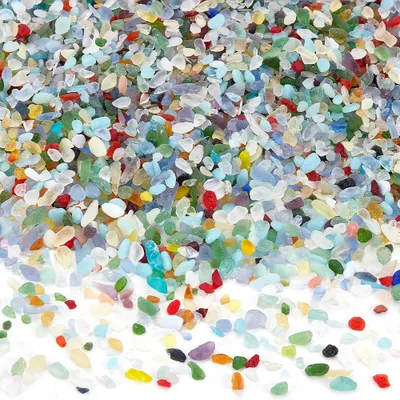 Seeglassteine 450 g bunt, 3–6 mm, für Aquarium, DIY, Vase
