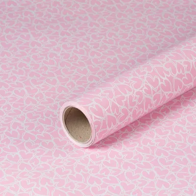 Produktbild von Geschenkpapier mit weißen Herzen, Rosa, 0,70 x 10 m - Geburtstag