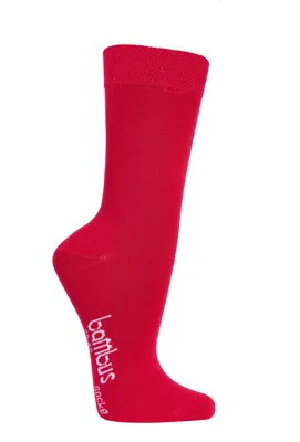 Produktbild von Bambus Viskose Socken ohne Gummi Softrand Damen Herren Rot Gr. 35-38 3 Paar