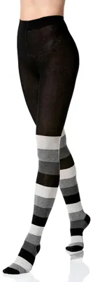 Productafbeelding van Yenita® gebreide panty, katoenen panty, grijs-anthraciet-zwart