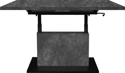 Produktbild von Couchtisch >Lift< verstellbar, keramik optik grau / schwarz - 120/160x56/75x70 (BxHxT)