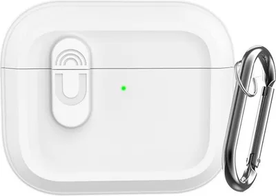 Immagine prodotto di INF Custodia protettiva Bluetooth per AirPods 4 con chiusura magnetica in silicone con portachiavi Bianco