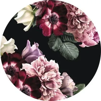 Produktbild von Glasbild Flowers III Shabby Chic Ø 20 cm